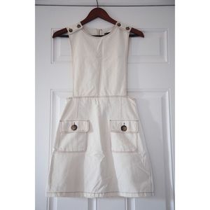 ZARA - White Overall Dress with Bottons - XS